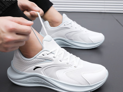 安踏男鞋运动鞋男星云SE老爹鞋春季新款跑步鞋复古休闲小白鞋子男款 白/幻景蓝 42